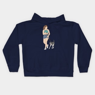 Walking the dog Kids Hoodie